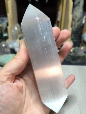 #48 Double-Terminated Selenite Wand | 6" Long 11oz Chunky Crystal Point